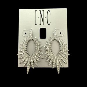 INC International Concepts Silver-Tone Door Knocker Party Statement Earrings
